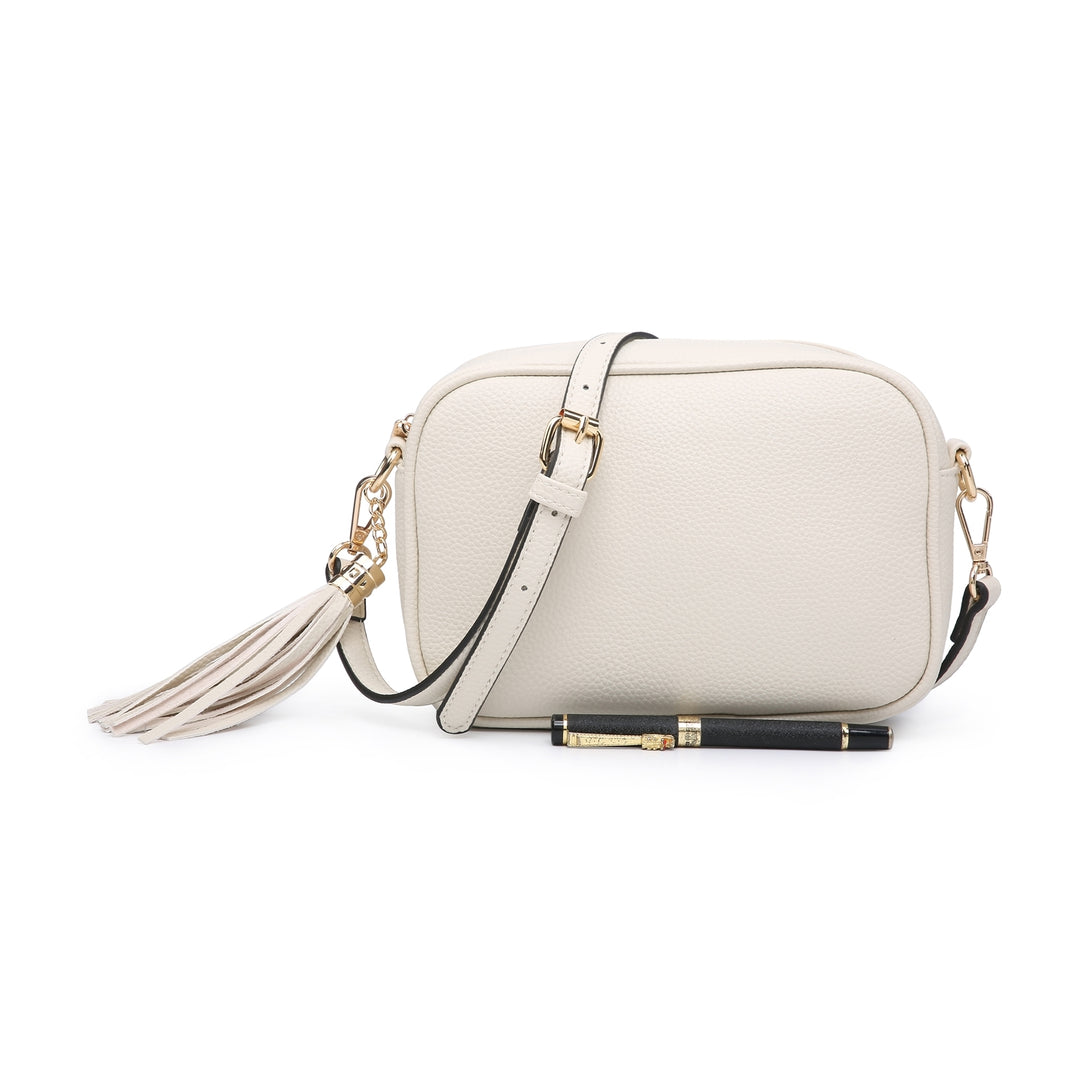 Millie Cream Faux Leather Cross Body Camera Handbag - Sugarplum Boutique