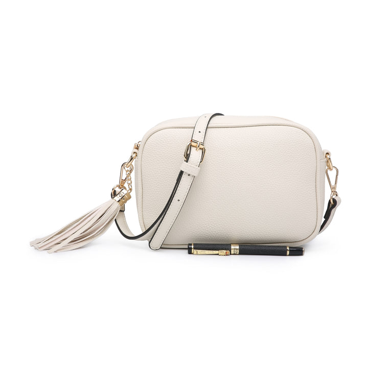 Millie Cream Faux Leather Cross Body Camera Handbag - Sugarplum Boutique