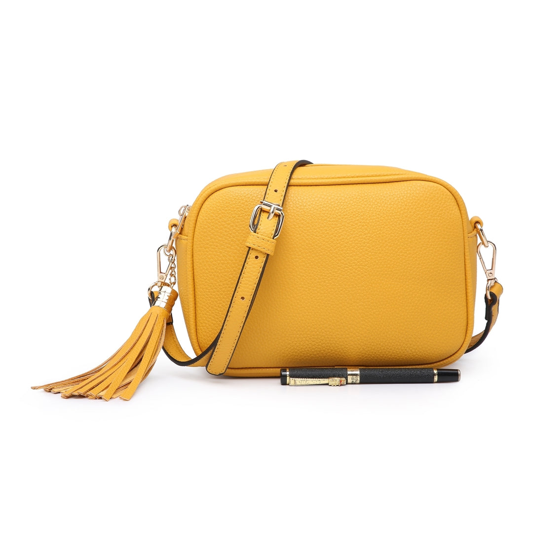 Millie Mustard Yellow Faux Leather Cross Body Camera Handbag - Sugarplum Boutique