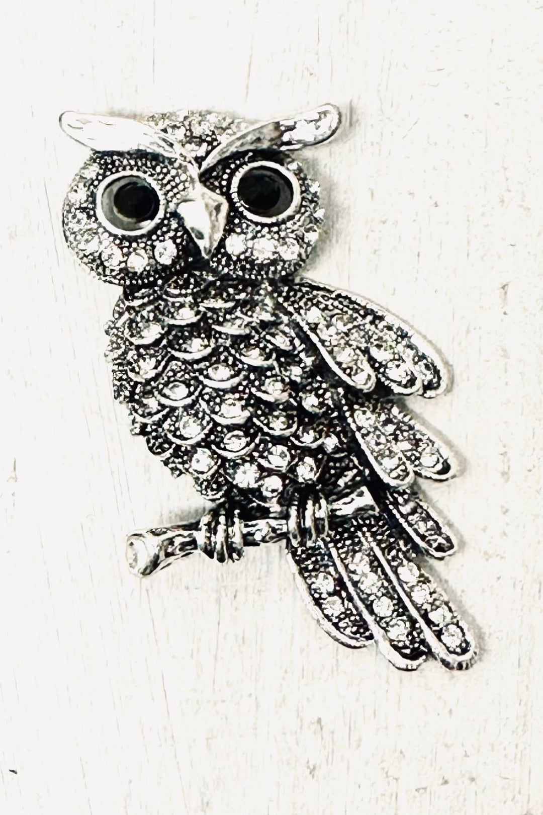 Owl Diamante Brooch - Sugarplum Boutique