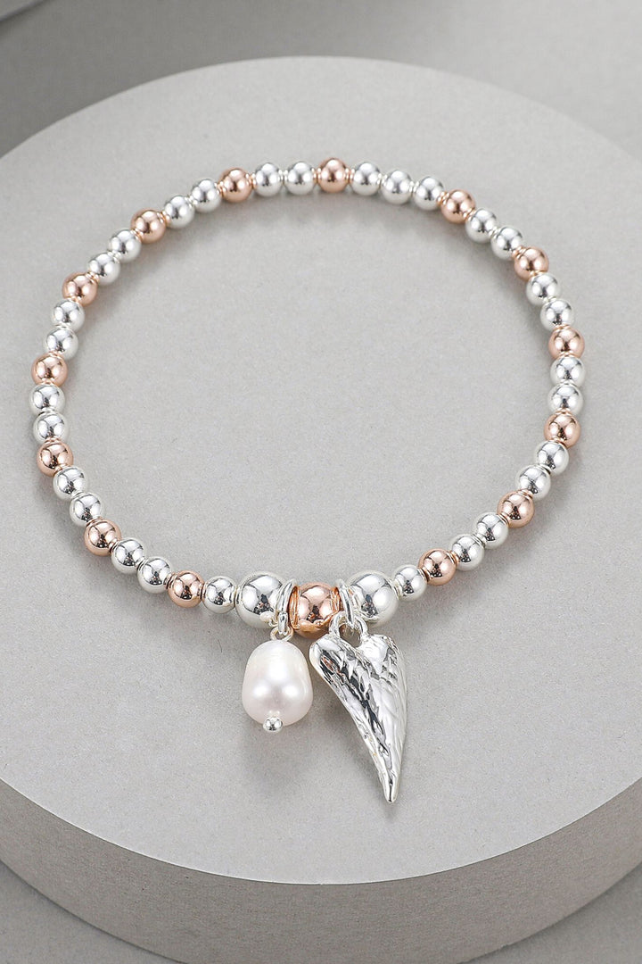 Petra Heart Bracelet Silver Rose - Sugarplum Boutique