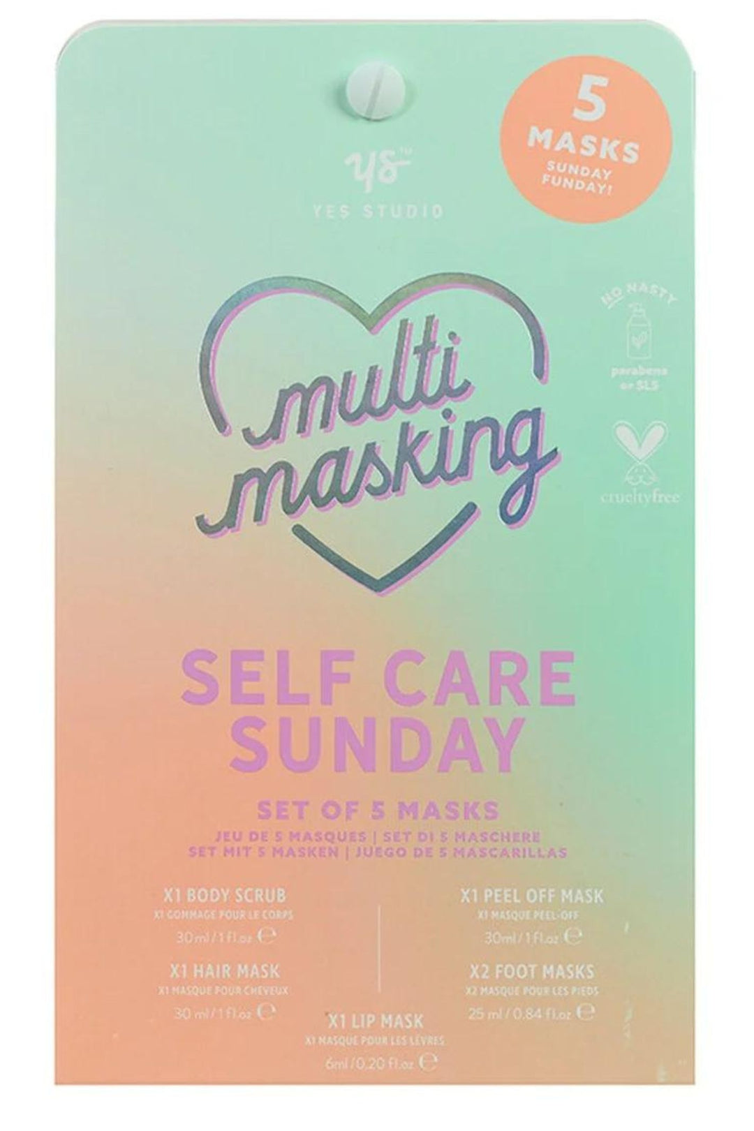 Self Care Sunday Set Of 5 Masks - Sugarplum Boutique