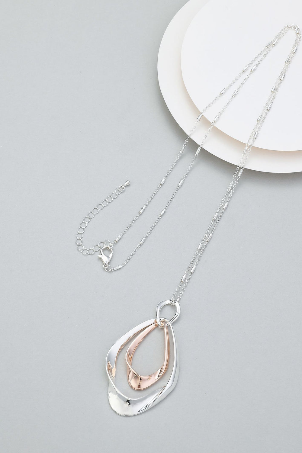 Selsey Long Necklace Silver Rose Gold - Sugarplum Boutique