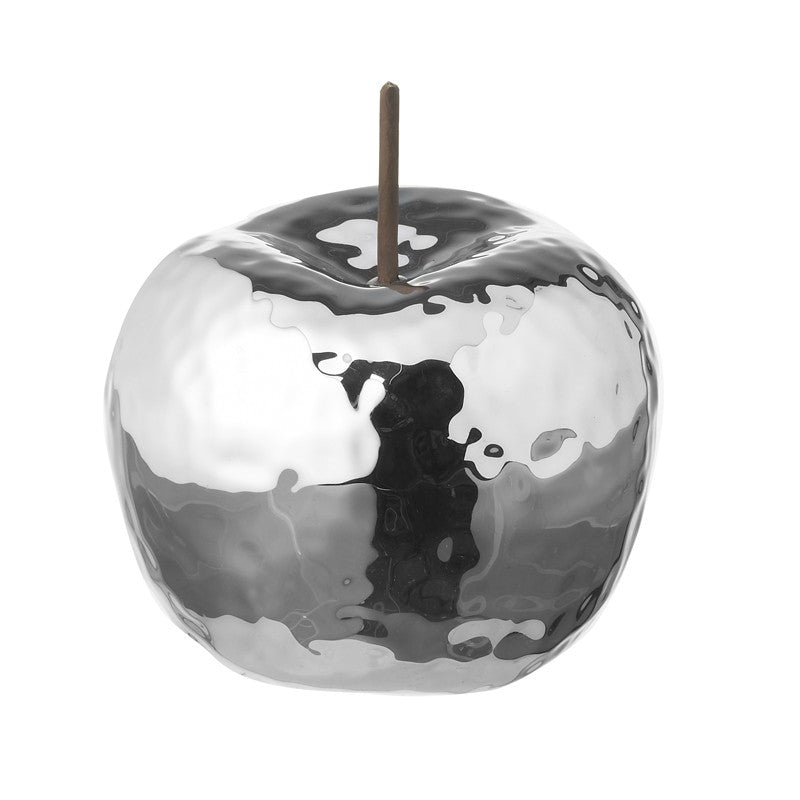Silver Large Apple Ornament - Sugarplum Boutique