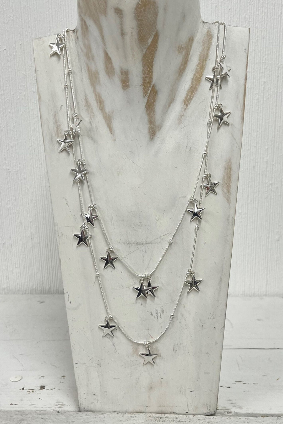 Susie Star Long Necklace Silver - Sugarplum Boutique