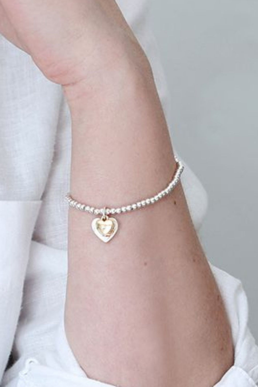 Teagan Double Heart Silver Plated Bracelet - Sugarplum Boutique