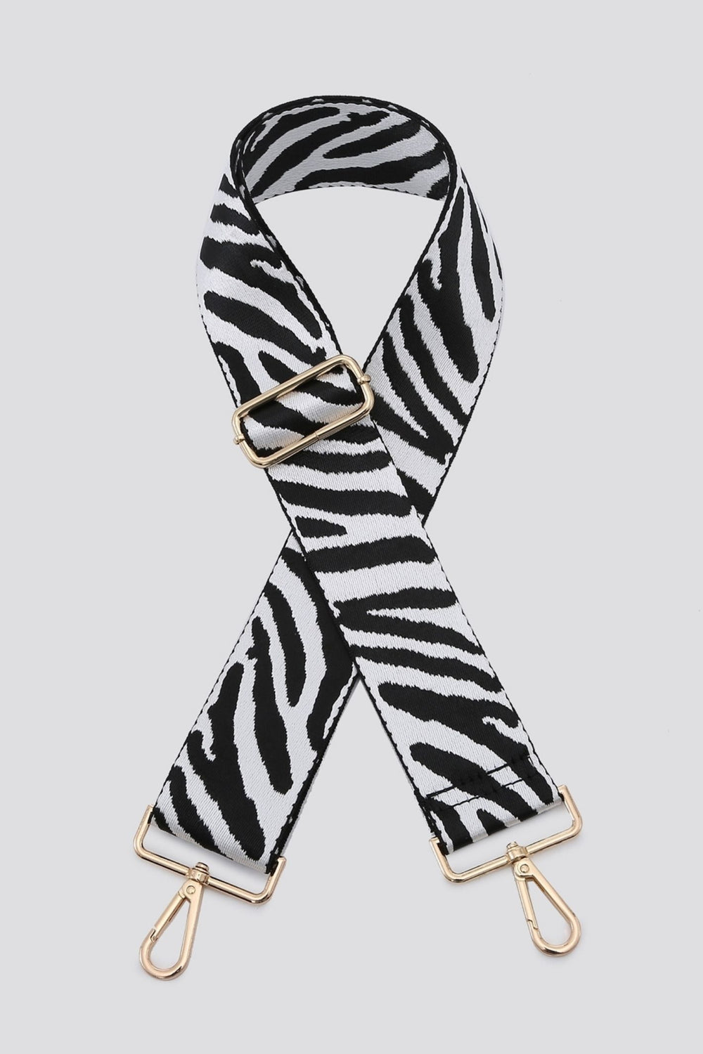 Zebra Print Interchangeable Bag Strap White Black - Sugarplum Boutique